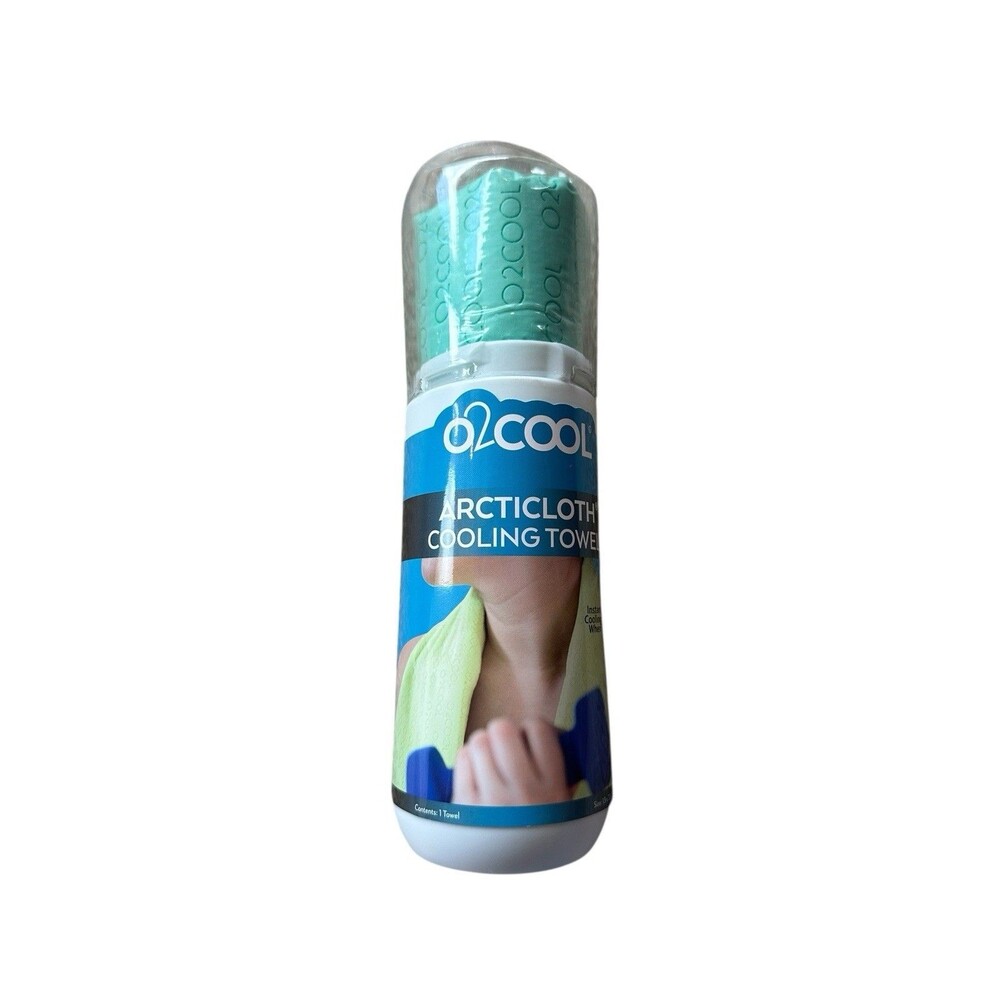 NWT O2COOL ArctiCloth Sport Cooling Towel Aqua 13"x33" Instant Cooling When Wet